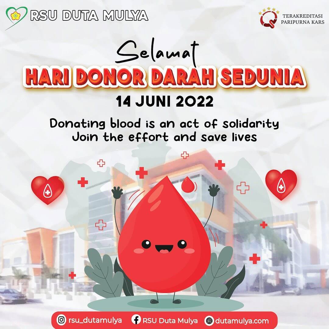 Selamat Hari Donor Darah Sedunia Rumah Sakit Umum Duta Mulya